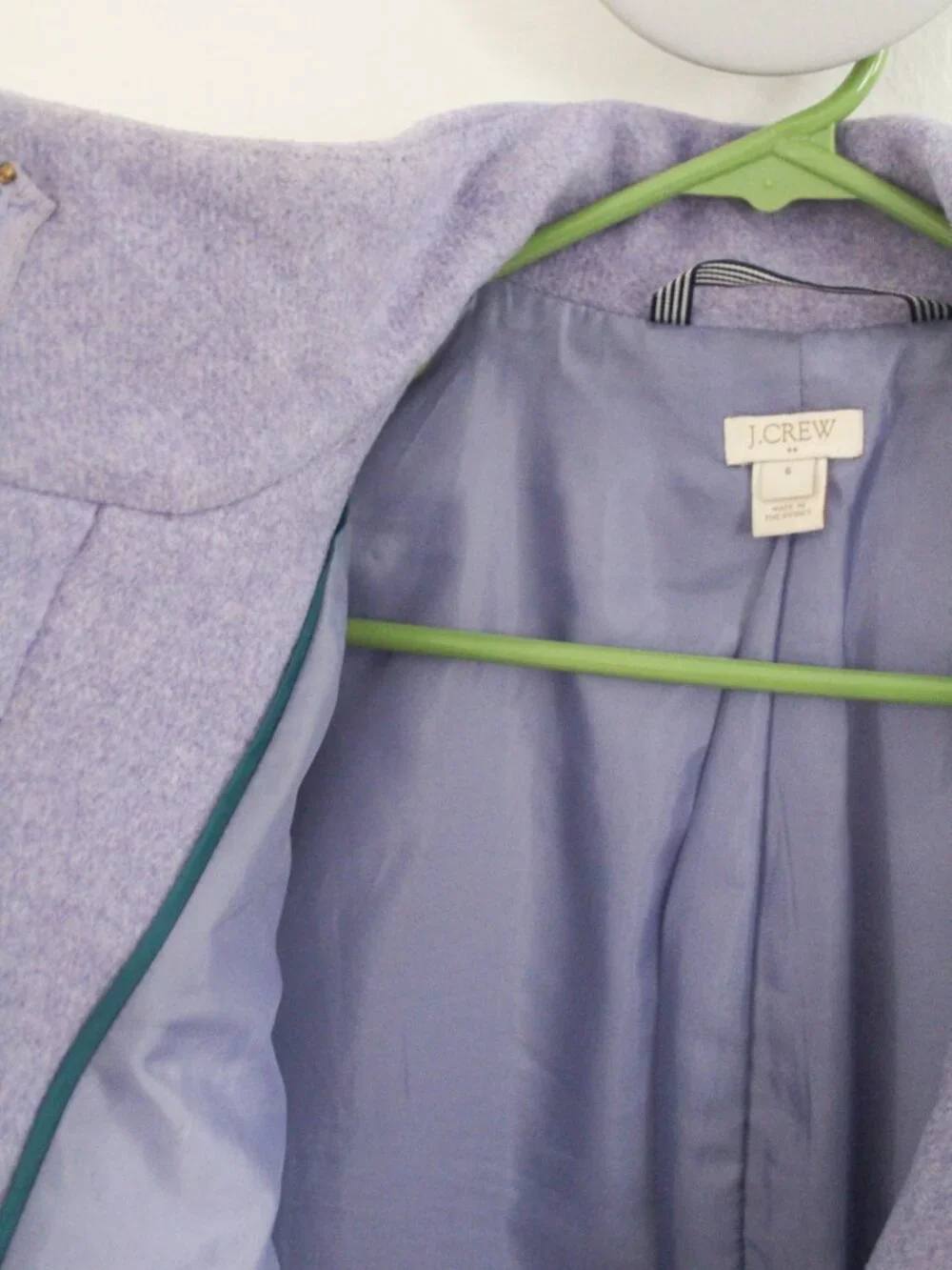 J. Crew Factory Cocoon Lavender Pea Coat Size 6 - GUC - Picture 6 of 11